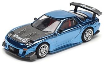 Mazda RX7 RE-Amemiya Widebody Blue Chrome 1:64