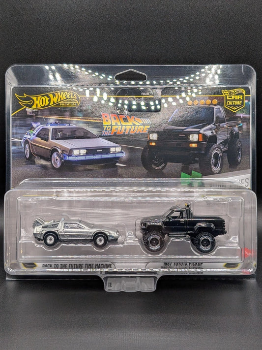 Hot Wheels Premium Back to the Future Time Machine DeLorean Toyota Pickup JHW48