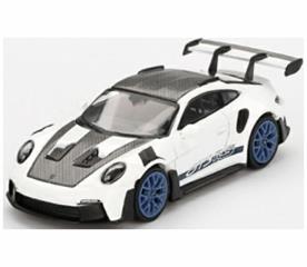 Porsche 911 (992) GT3 RS Weissach Package White w/Indigo Blue (RHD) 1:64